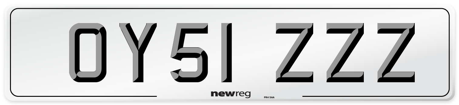 OY51 ZZZ Number Plate from New Reg